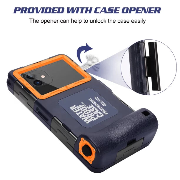 UrbanX Professional [15m/50ft] Swimming Diving Surfing Snorkeling Photo Video Waterproof Protective Case Underwater Housing for Y9 (2019) And all Phones Up to 6.9 Inch LCD with Lanyard