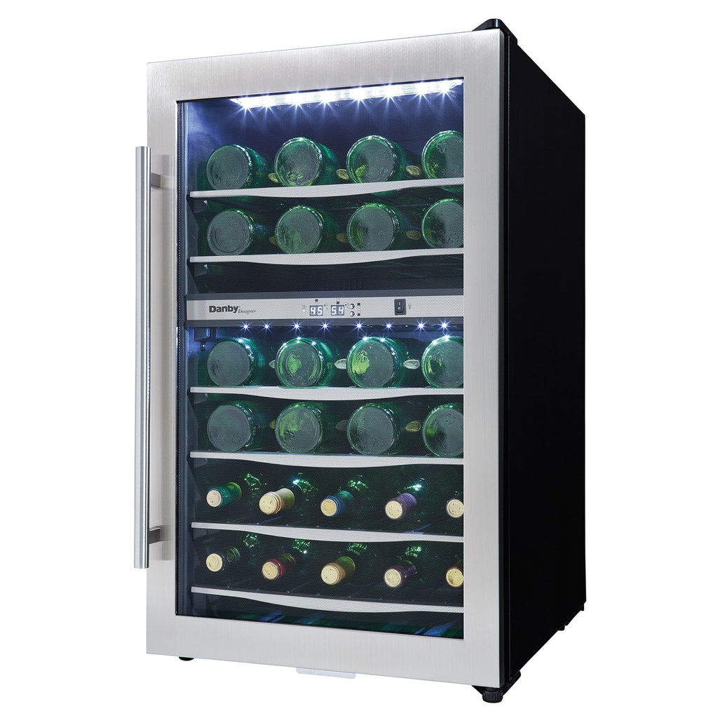 Danby Designer DWC040A3BSSD 38 Bottle Compact LED Light Refrigerator Wine Cooler