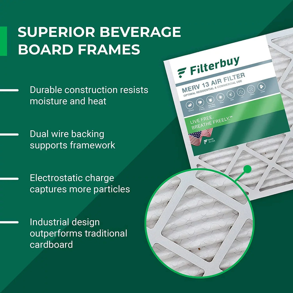 Filterbuy 16x36x1 MERV 13 Pleated HVAC AC Furnace Air Filters (12-Pack)