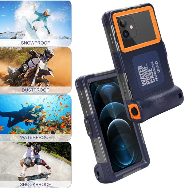 UrbanX Professional [15m/50ft] Swimming Diving Surfing Snorkeling Photo Video Waterproof Protective Case Underwater Housing for Y9 (2019) And all Phones Up to 6.9 Inch LCD with Lanyard
