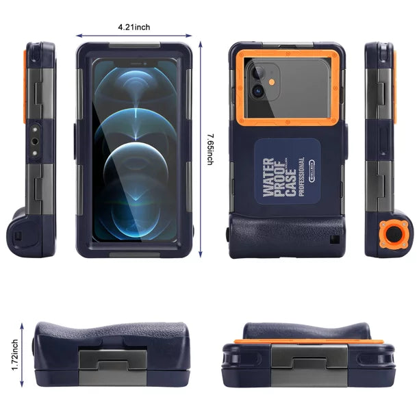 UrbanX Professional [15m/50ft] Swimming Diving Surfing Snorkeling Photo Video Waterproof Protective Case Underwater Housing for Y9 (2019) And all Phones Up to 6.9 Inch LCD with Lanyard