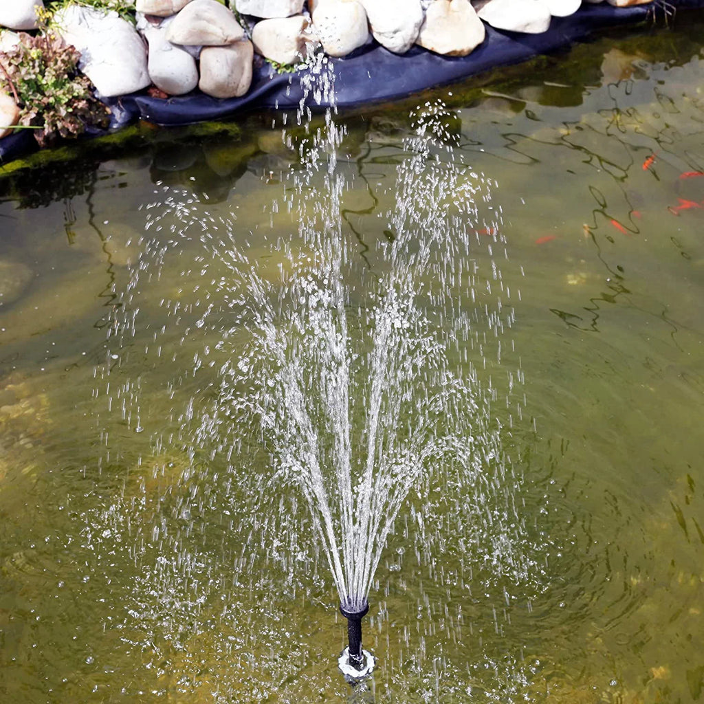 25W Solar moisture Pump KIT: DC Dry-Run Protection moisture Pump 370GpH with 18V 25W Solar Panel for Fountain, Fish Pond, and Aquarium (No Backup Battery)
