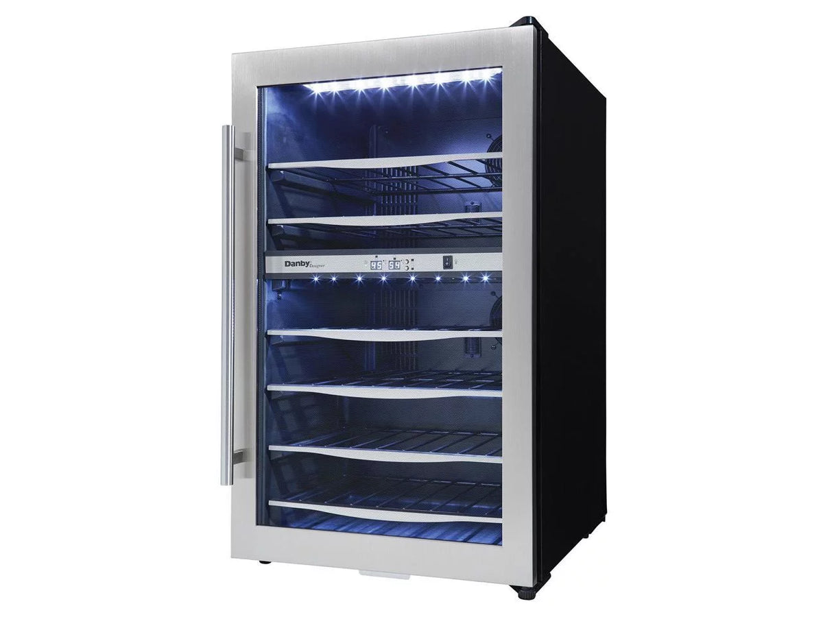 Danby Designer DWC040A3BSSD 38 Bottle Compact LED Light Refrigerator Wine Cooler