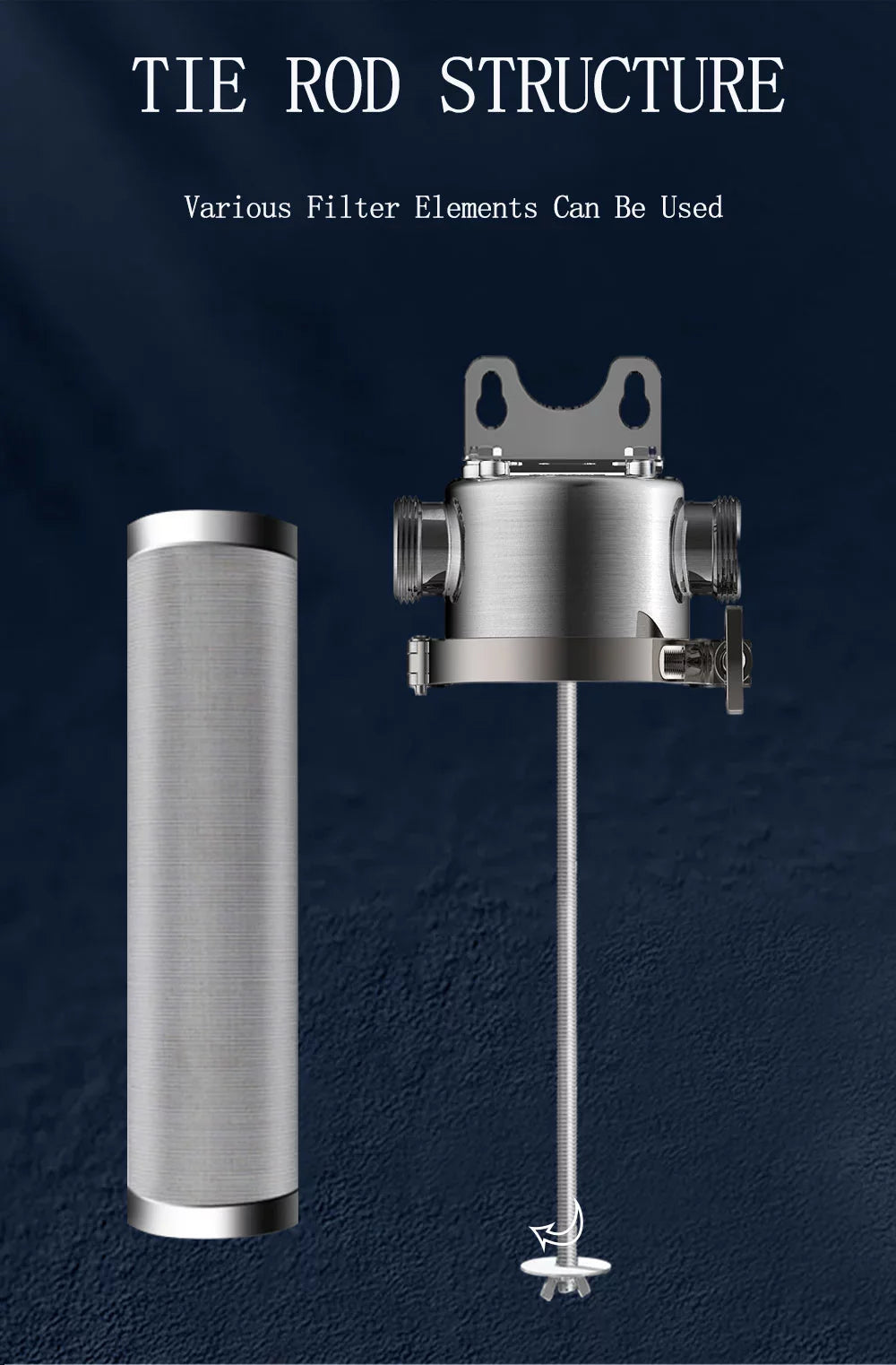 TECHTONGDA Front liquid Filter Housing 10 inch Filter 1 inch NPT for Whole House moisture Purification 304 Stainless Steel 8000L/h