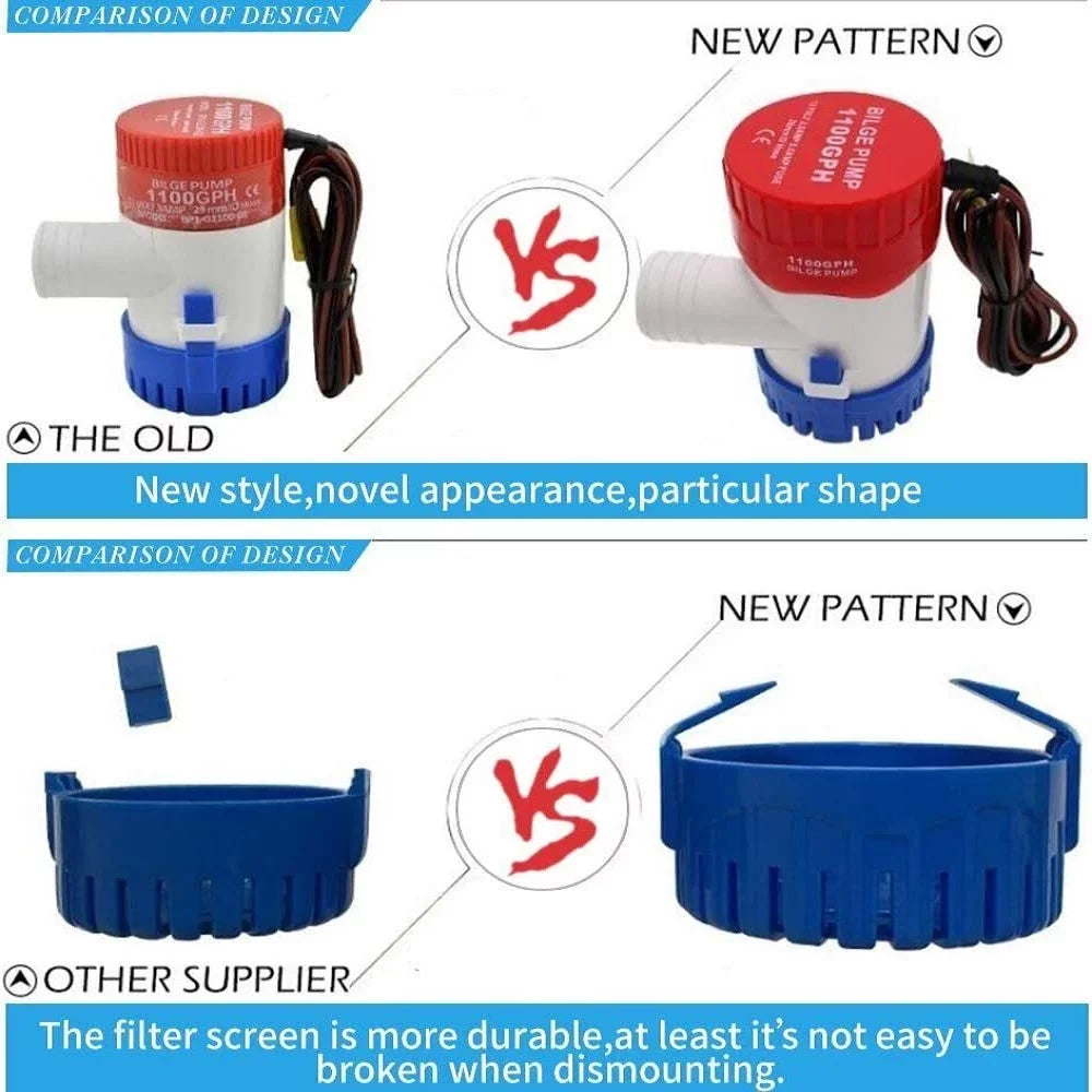 1100GPH 24V Electric Marine Submersible Bilge Sump aqua Pump for craft Yacht