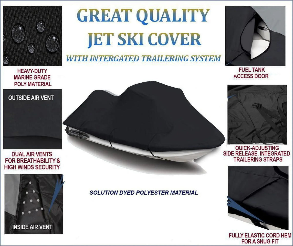 BLACK 600 DENIER JetSki shield suitable for TOP OF THE LINE Kawasaki 900 STX 1997-2006 Jet Ski wrap PWC