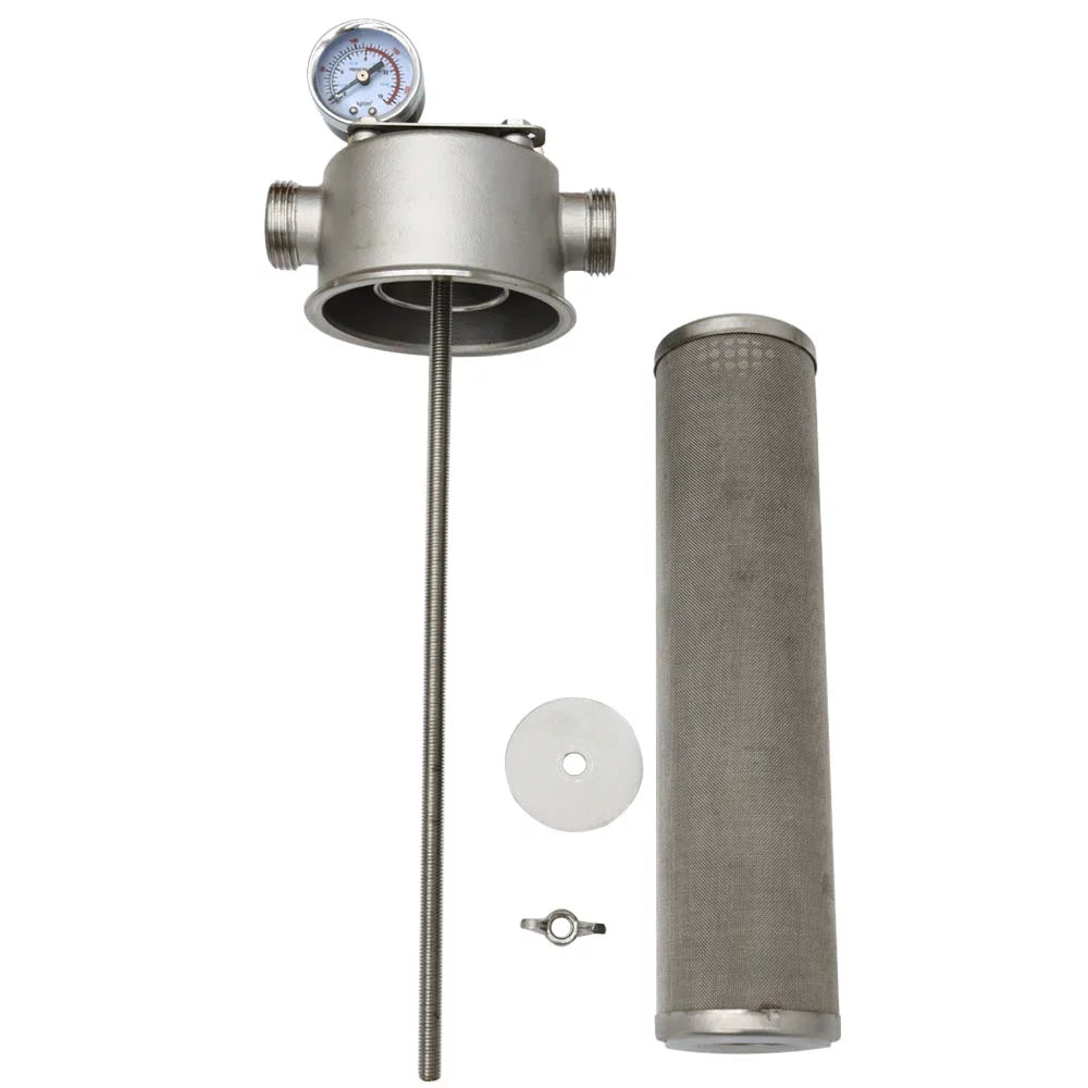 TECHTONGDA Front liquid Filter Housing 10 inch Filter 1 inch NPT for Whole House moisture Purification 304 Stainless Steel 8000L/h