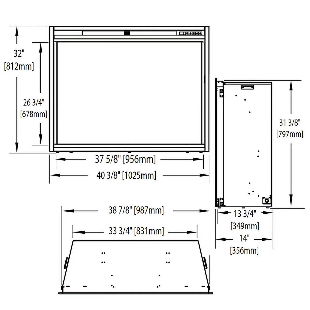 Built-in Electric Firebox Insert. Napoleon 40 in