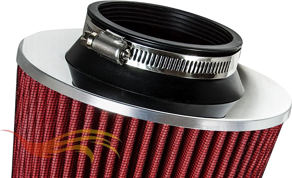 Rtunes Racing Cold Air Intake Kit + Filter Combo RED suitable For 96-05 Chevy S10 / Blazer 4.3L / 96-05 GMC Sonoma/Jimmy 4.3L / 97-00 Isuzu Hombre / 96-01 Oldsmobile Bravada 4.3L