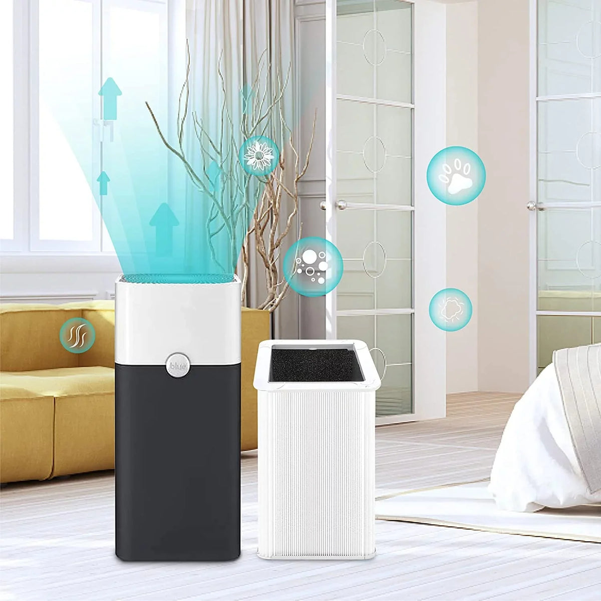121 Replacement Filter suitable with Blueair Blue Pure 121 Air Purifier, HEPA and Activated Carbon Filter