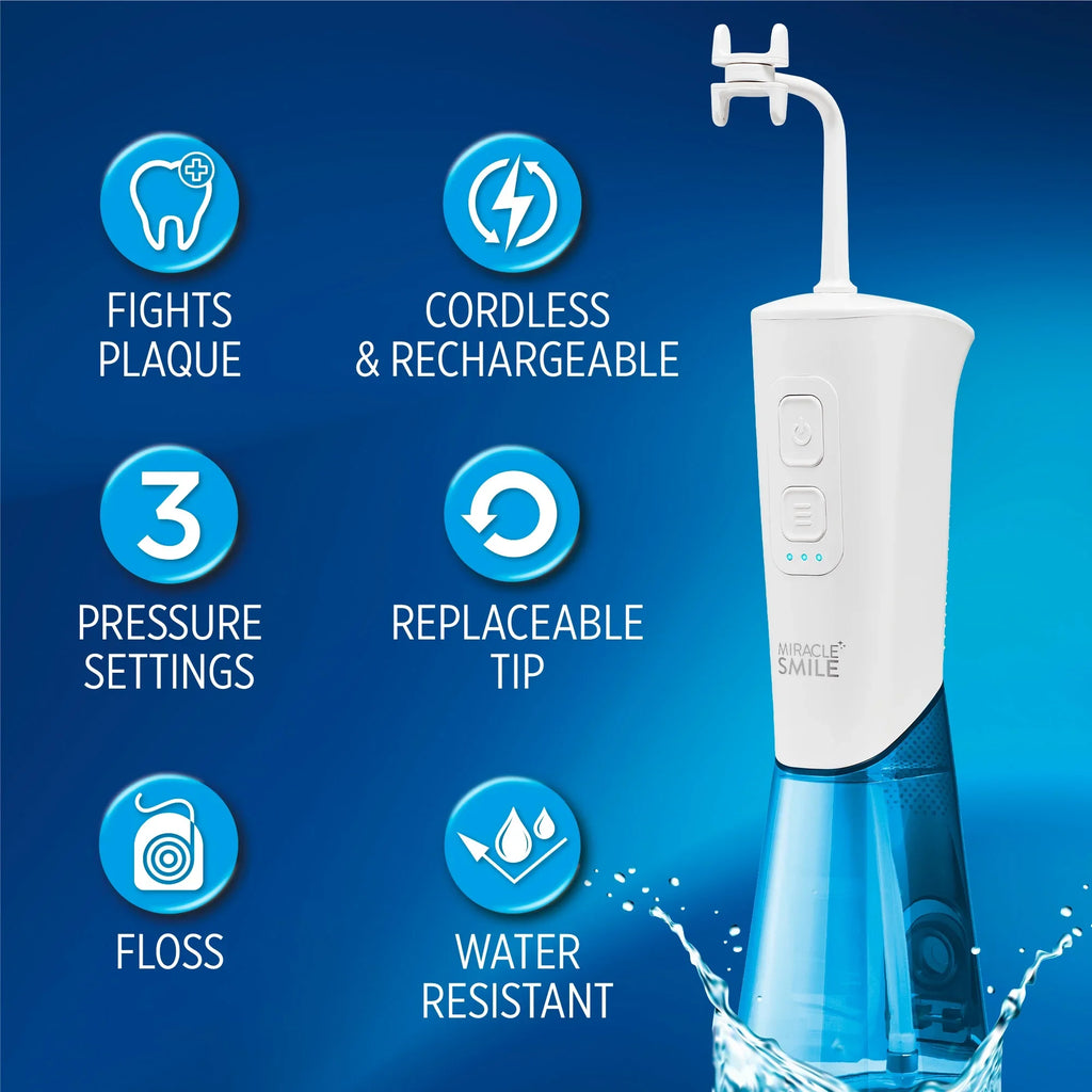 Miracle Smile moisture Flosser, Portable Dental Rechargeable aqua Flosser, Easy Refill moisture Tank