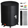Portable Rain Barrel aqua Collector Tank with Spigot Filter Black 50 Gallon