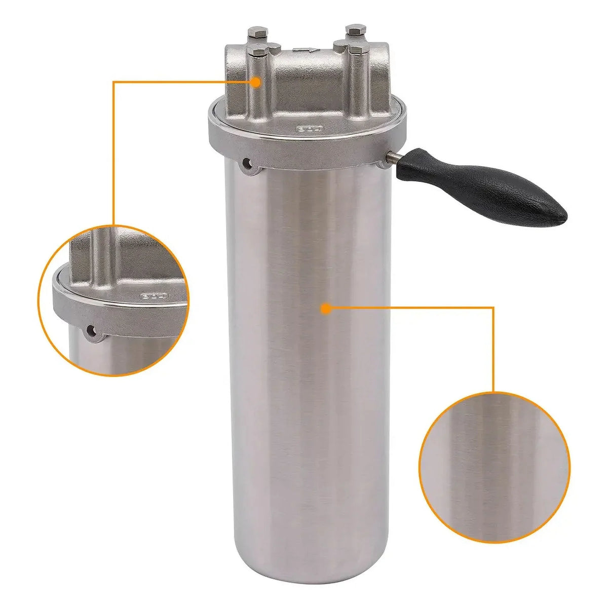 Stainless Steel aqua Filter Housing 10" Cartridges 3/4" R thread inlet & outlet