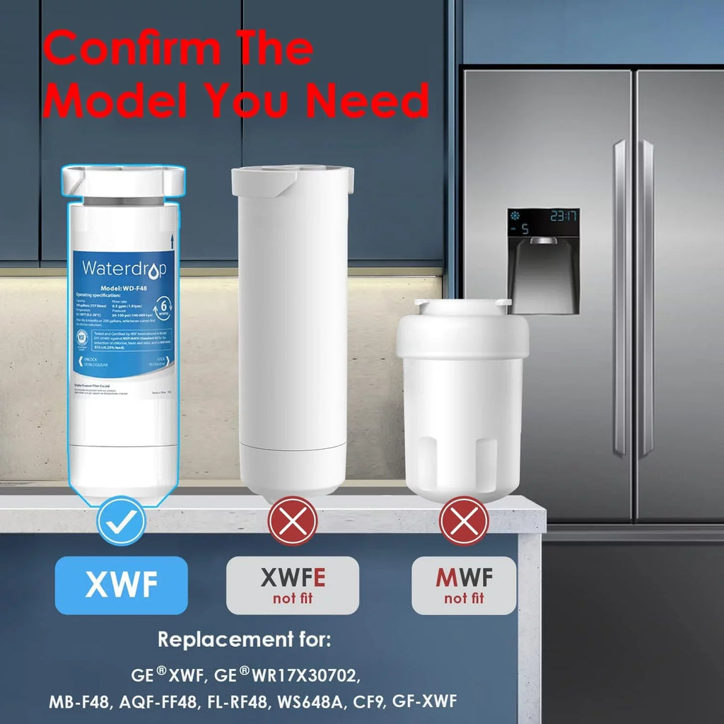 Waterdrop XWF NSF Certified Replacement for GE® XWF Refrigerator moisture Filter, 1 Filter (Package may vary)
