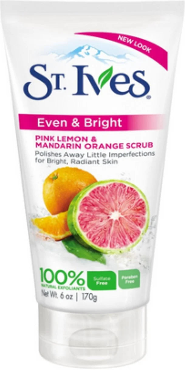 Ives Even & Bright Scrub, Pink Lemon & Mandarin Orange 6 oz (Pack of 6). St