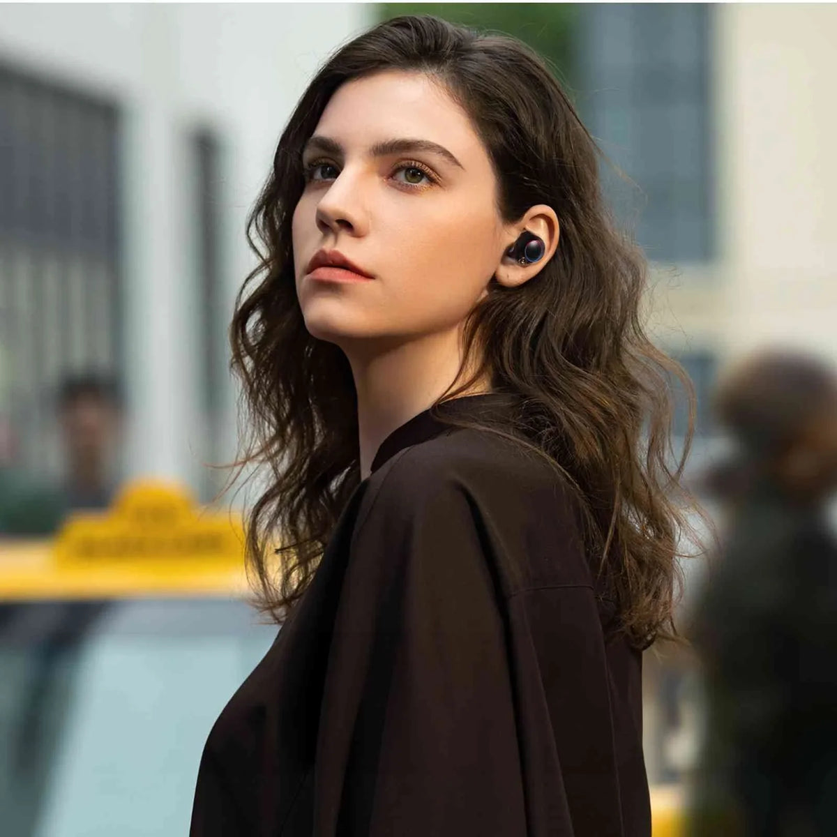 UrbanX True Wireless Bluetooth Earbuds + Charging Case, Black, Dual Connect, IPX5 moisture Resistance, Bluetooth 5.2 Connection, Balanced, Bass Boost appropriate with  Tab P11 5G