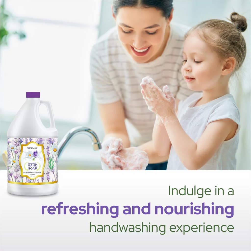 Puremax Foaming Hand Soap Lavender Refills with Essential Oils | Gentle, Moisturizing  128 fl oz