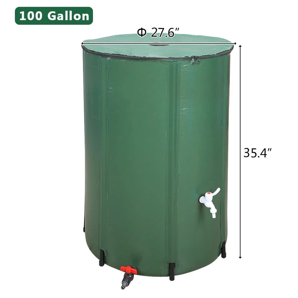 Winado Portable 100 Gallon Rain Barrel Patio aqua Storage Barrel Green