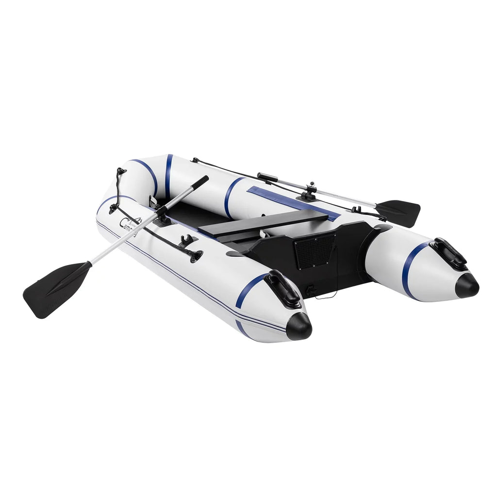 Zimtown 7.5 ft Adult Inflatable Fishing craft, with Oars and Pump, Gray/White