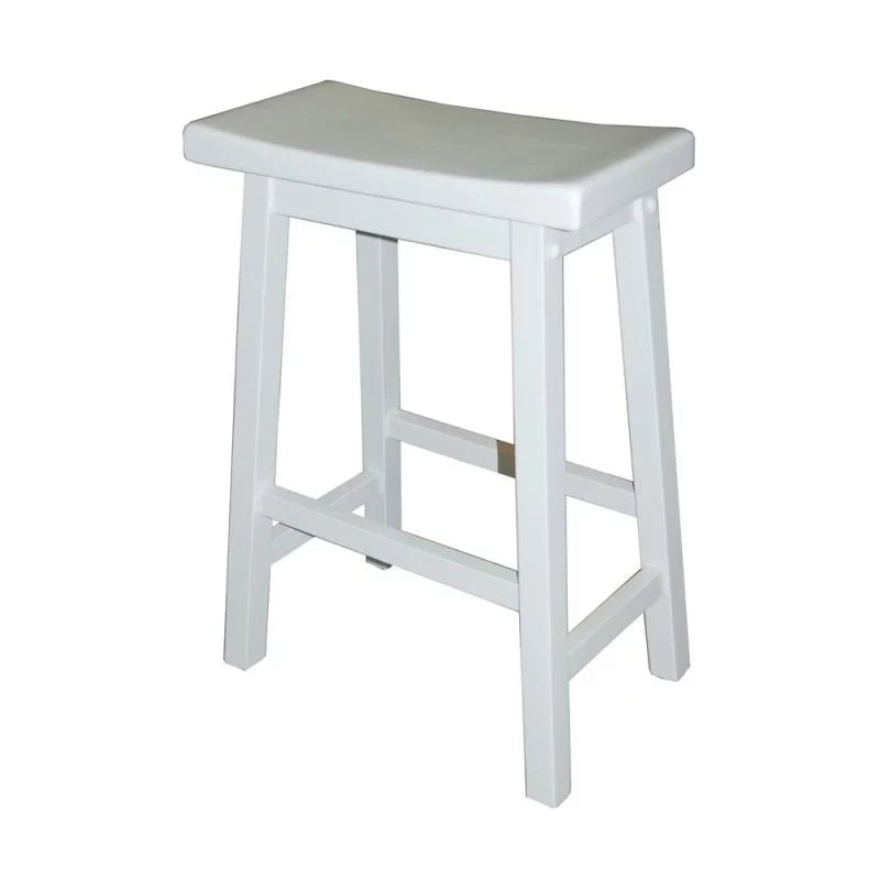 TMS Arizona 24" Indoor Saddle Counter Stool, White