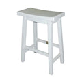 TMS Arizona 24" Indoor Saddle Counter Stool, White