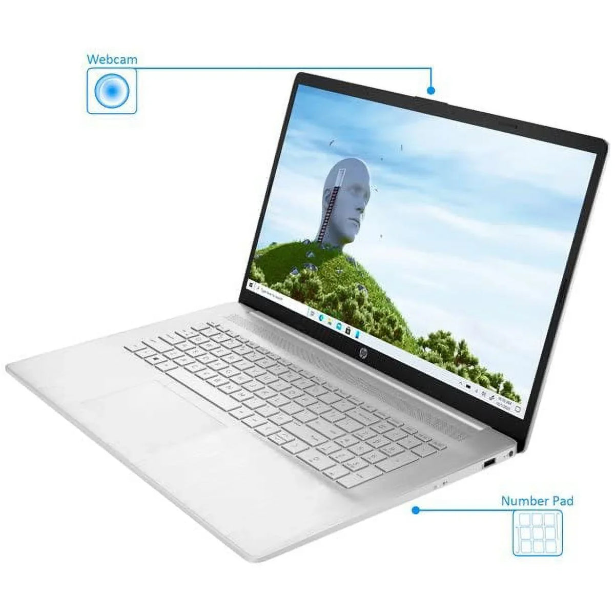 2023 17.3'' FHD IPS Laptop PC  4-Core i5-1135G7 Iris Xe Graphics 12GB DDR4 256GB NVMe SSD HDMI WiFi AC BT4.2 USB-C Backlit Keyboard Webcam Natural Silver Windows 10 Pro w/RE 32GB USB