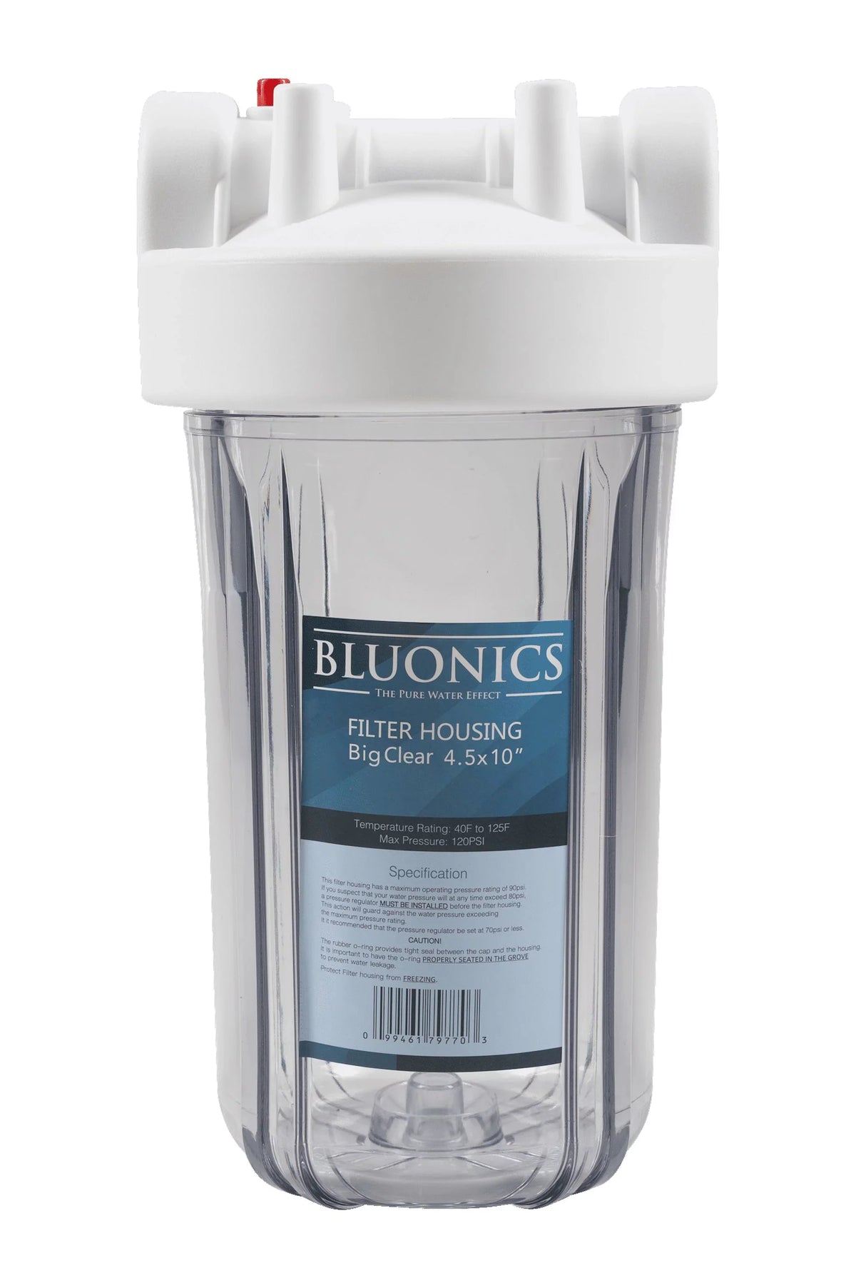 10" Big Blue Whole House aqua Filter 5 Micron Pleated Sediment Cartridge with clear blue transparent housing