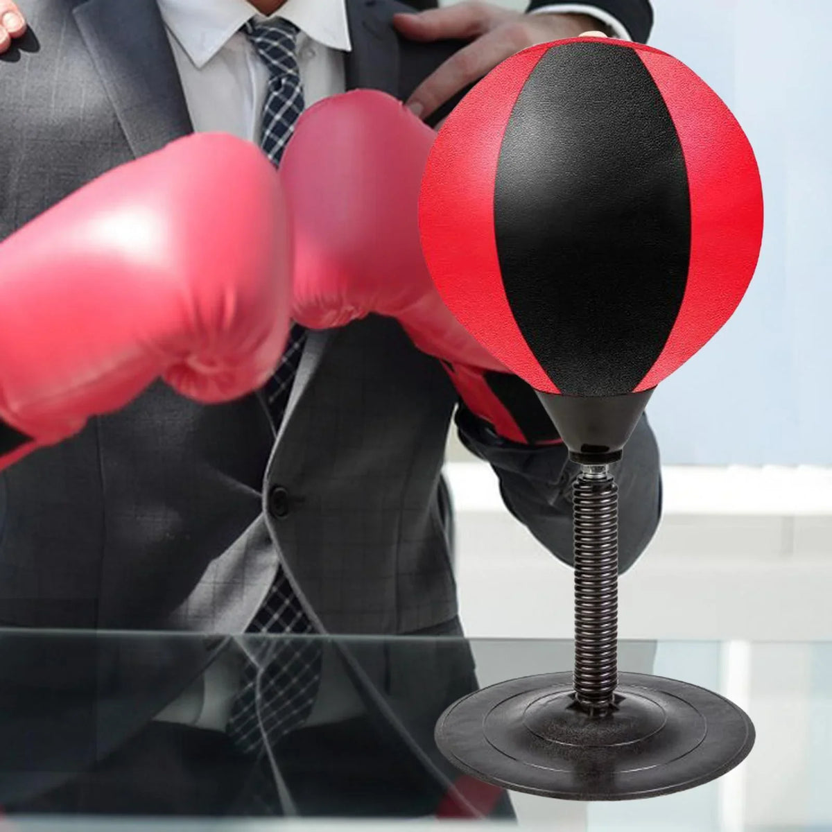 Desktop Punch Bag,Speed Punching Ball with Pump Adult Sport Boxing Training Desktop Punch Free Standing Boxing Suction Base Spring