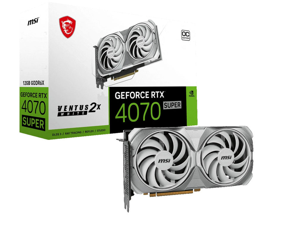 MSI Ventus GeForce RTX 4070 SUPER 12GB GDDR6X PCI Express 4.0 ATX Video Card RTX 4070 SUPER 12G VENTUS 2X WHITE OC