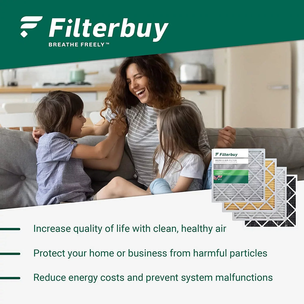Filterbuy 16x36x1 MERV 8 Pleated HVAC AC Furnace Air Filters (3-Pack)