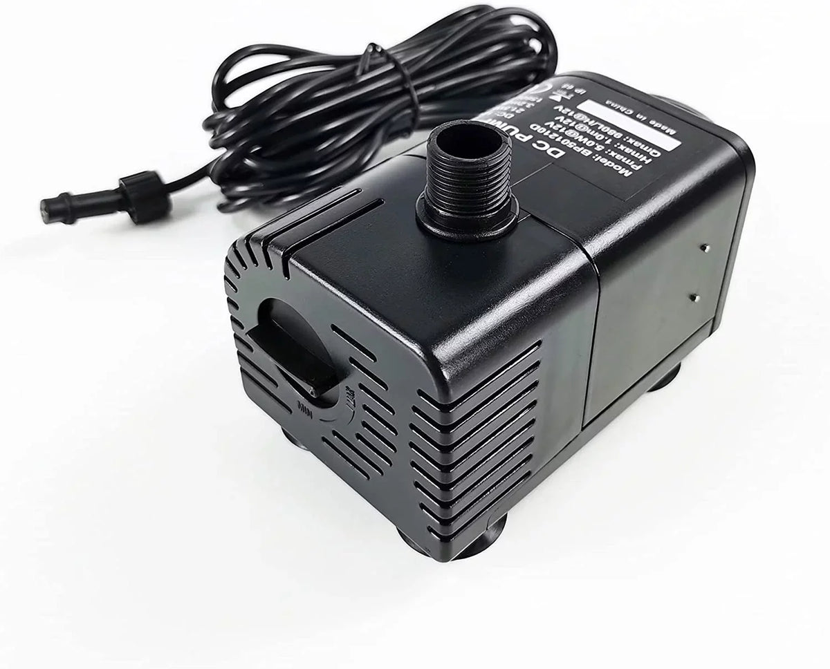 25W Solar moisture Pump KIT: DC Dry-Run Protection moisture Pump 370GpH with 18V 25W Solar Panel for Fountain, Fish Pond, and Aquarium (No Backup Battery)