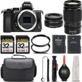 Z50 Mirrorless with 24-200mm f/4-6.3 VR Lens + 16-50mm Lens + 64GB Storage + UV Filter + Backup Battery + Case + Cleaning Kit - International Version
