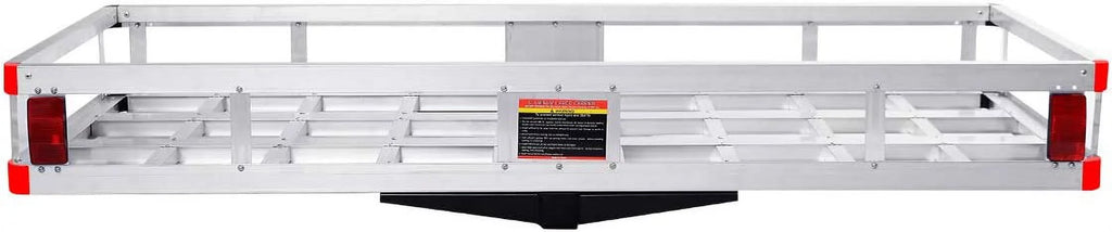Hitch Cargo Carrier Fits 2” Receiver, 60” x 22” x 7” Mount Luggage Rack, Aluminum Trailer Vehicle Cargo Basket for SUV, Truck, Car, 500LBS Capacity