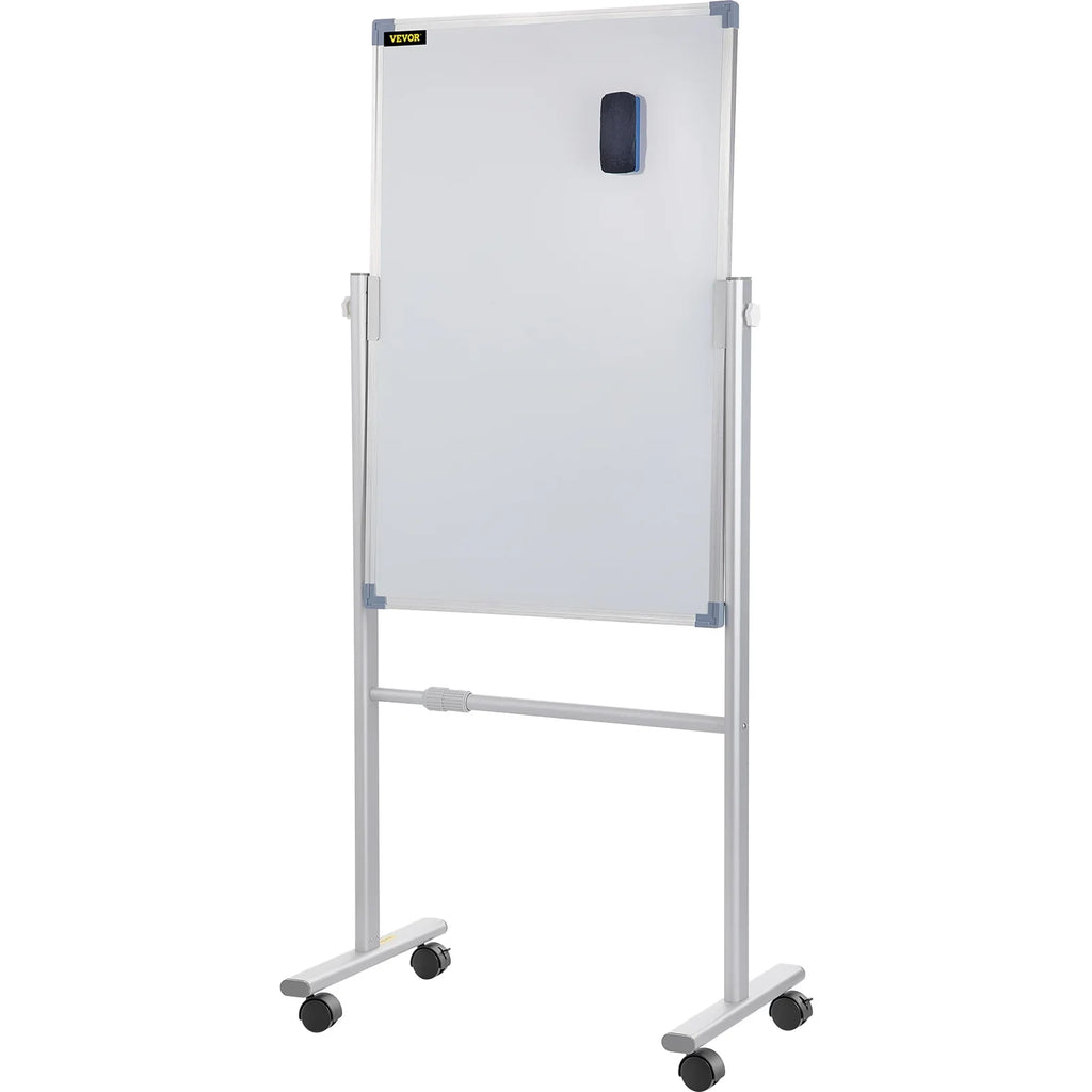 BENTISM Mobile Magnetic Whiteboard Dry Erase Board  w/ Stand 36" x 24" Double Sided with Height Adjustable Aluminum Frame and 360 Reversible Rolling Lockable Swivel Wheels for Office School Home