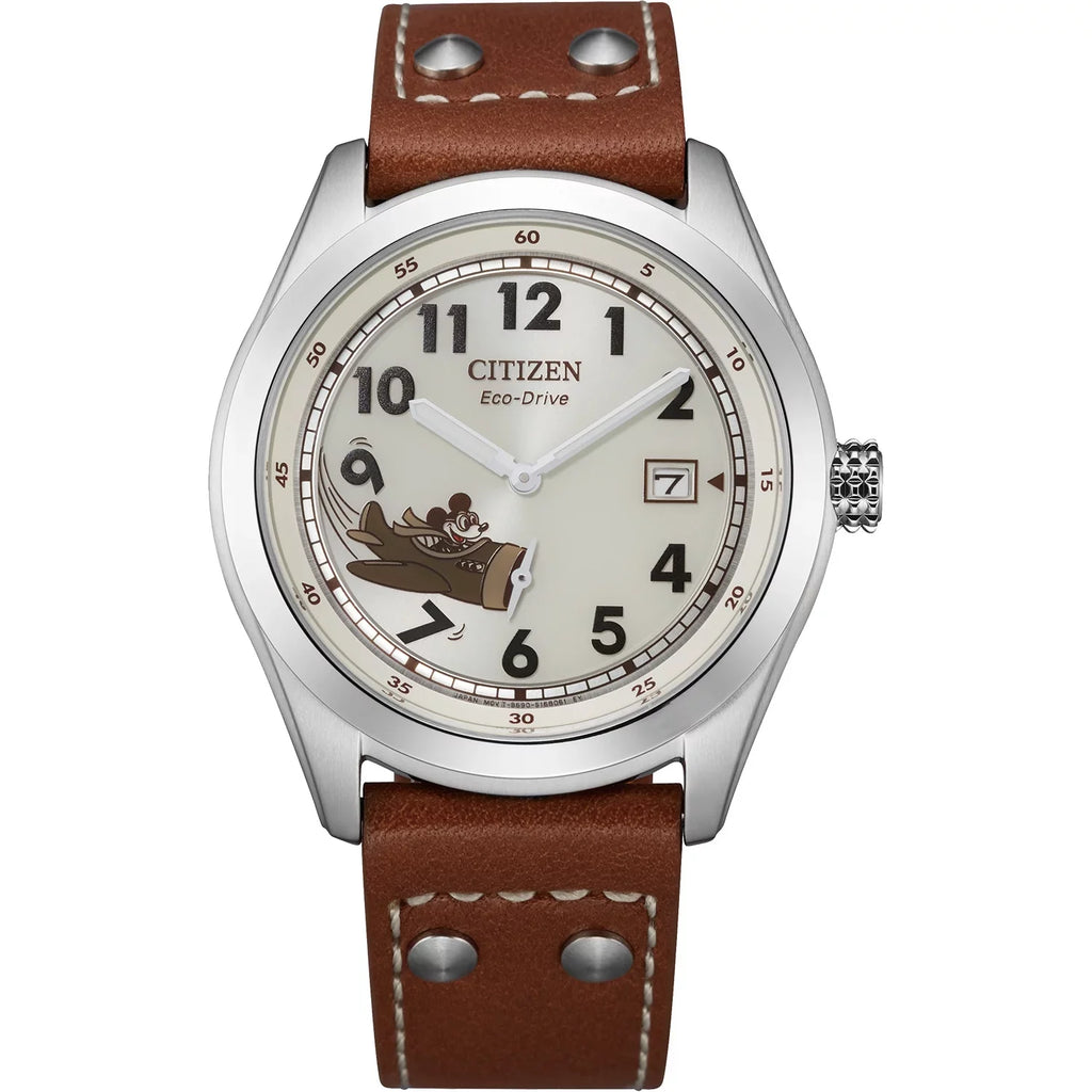 Citizen Men's Eco-Drive Disney Mickey Mouse Aviator Strap Watch - BV1088-08W