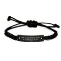 Black Rope Bracelet, Turkish Van Cat Present from Friends, Sarcasm Engraved Bracelet for Cat Lovers. amangny Life is Better with a Turkish Van